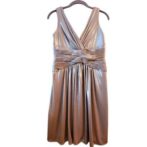 BCBG Flirty Metallic Gold Mini Dress
